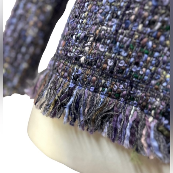 RIANI womens Wool blazer size 4 w frayed sleeves & bottom hem NWOT - Picture 3 of 12